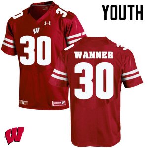 Youth Wisconsin Badgers NCAA #30 Coy Wanner Red Authentic Under Armour Stitched College Football Jersey ZI31C76QC